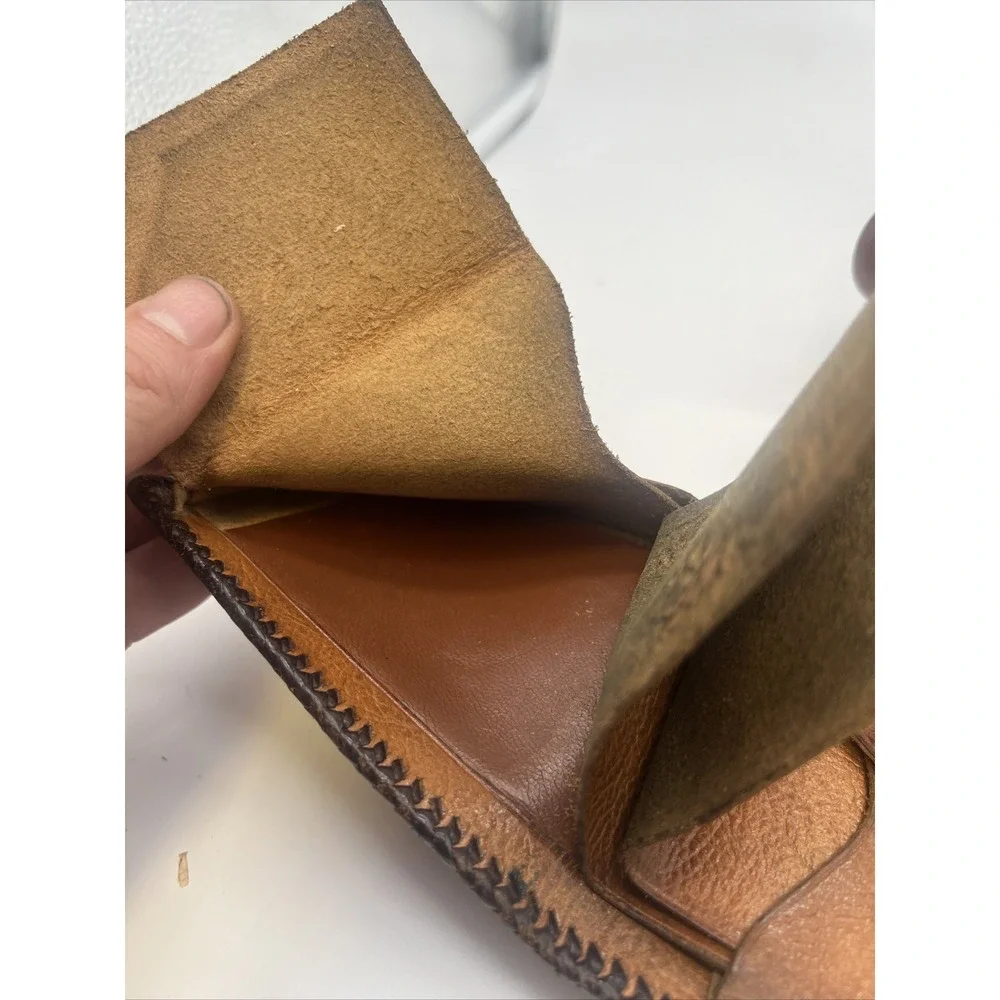 Vintage‎ Brown Leather Wallet flower design